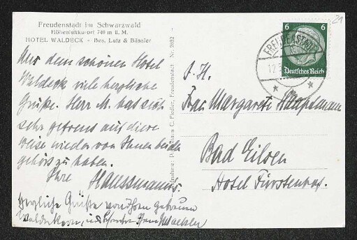 Brief von Hildegard Haussmann, Unbekannt und Hermann Haussmann an Margarete Hauptmann