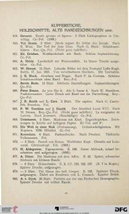 Kupferstiche, Holzschnitte, Alte Handzeichnungen usw. (Nr. 859-929)