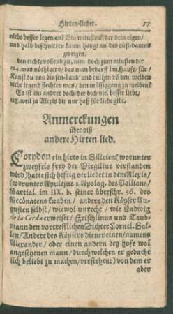 Anmerckungen über diß andere Hirten-lied.