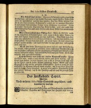 Das Funffzehende Capitel. Worinn noch mehrere Atheistische Einwürffe angeführet / und beantwortet werden.