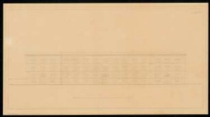 Kasernenfassade Monatskonkurrenz Dezember 1834: Aufriss Hauptansicht; Maßstabsleiste
