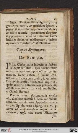 Caput Septimum: De Exemplo