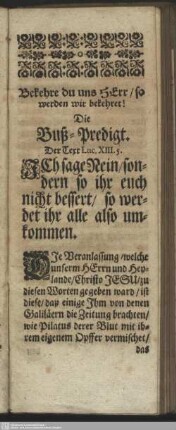 Die Buß-Predigt