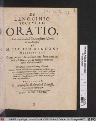 De Lenocinio Socratico Oratio