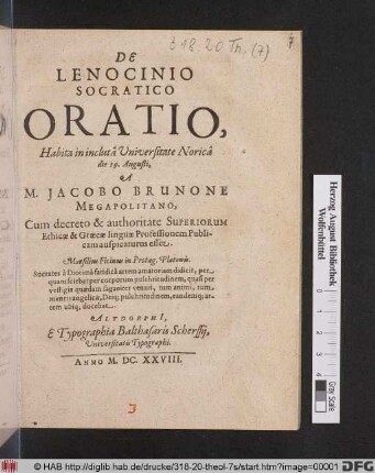 De Lenocinio Socratico Oratio