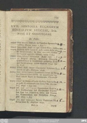 XVII. Historia Regnorum Borealium Sveciae, Daniae Et Norvegiae.