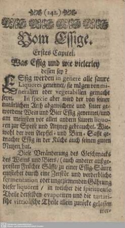 Vom Essig.