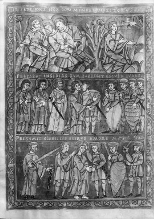 Codex Vyssegradensis / Kodex vyšehradský — Szenen im Garten Gethsemane, Folio 15r