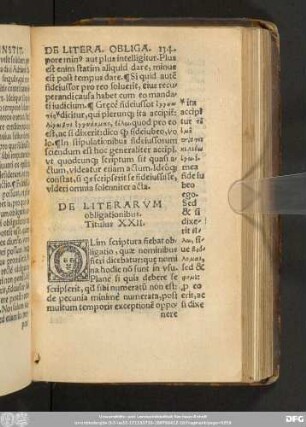De Literarum obligationibus. Titulus XXII.