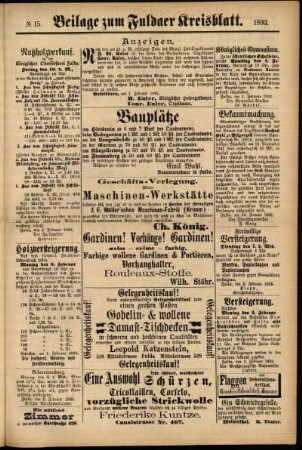 Zweite Ausgabe vom Samstag, den 04. Februar 1893.