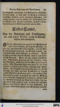 XI. Von der Anbetung und Danksagung, wie auch andren Mitteln, welche die Andacht nähren und unterhalten - XV. Von dem Werthe der heiligen Messe.