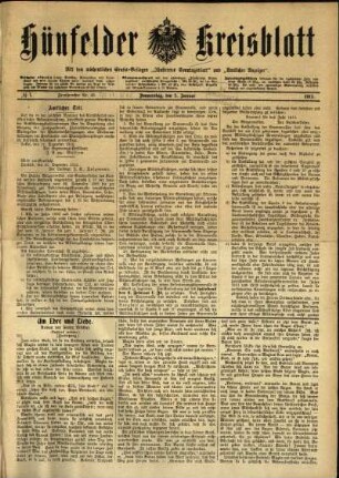 Ausgabe vom Donnerstag, den 02. Januar 1913.