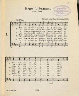 Humoristische Lieder : für Männerchor ; achtzig beliebte Volks- und andere Lieder für Männerstimmen