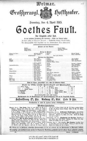 Goethes Faust. Der Tragödie erster Teil