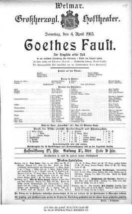 Goethes Faust. Der Tragödie erster Teil