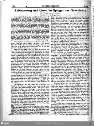 Zeitmessung und Uhren im Spiegel der Geschichte