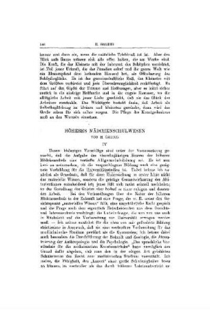 Höheres Mädchenschulwesen : (Fortsetzung)