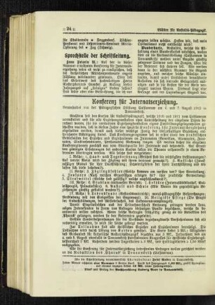 Sprechstelle der Schriftleitung