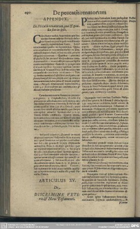 [Locus XV.] De Discrimine Veterus & Novi Testamenti