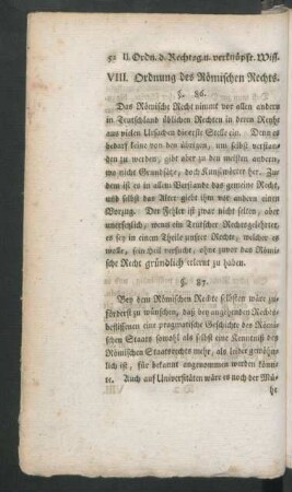 VIII. Ordnung des Römischen Rechts.