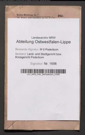 Erblasser: Möhring, Anna Maria , geb. Bonefeld: