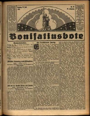 Erste Ausgabe vom Sonntag, den 28. Juni 1931.