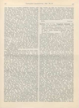 498-501 [Rezension] Sachsse, Eugen, Evangelische Katechetik