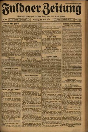 Ausgabe vom Dienstag, den 24. April 1923.