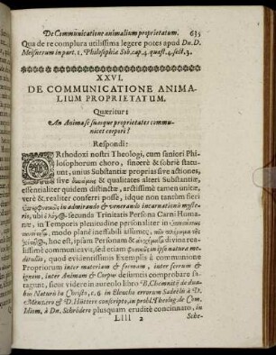XXVI. De Communicatione Animalium Proprietatum.