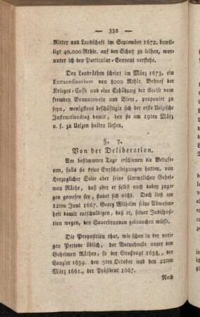 §. 7. Von der Deliberation.