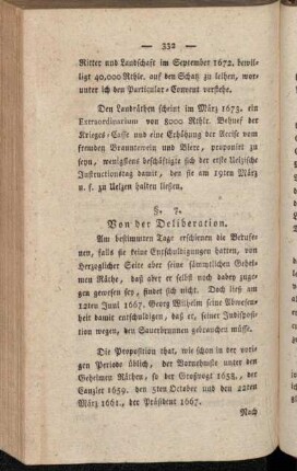 §. 7. Von der Deliberation.