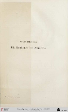 Zweite Abtheilung: Die Baukunst des Occidents