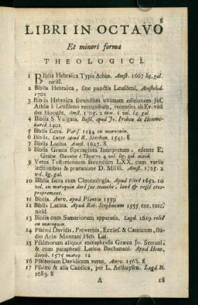 Libri in Octavo