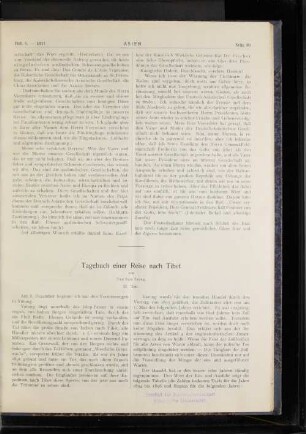 Tagebuch einer Reise nach Tibet.