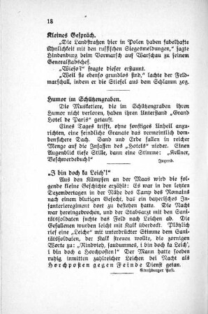 Humor im Schützengraben.