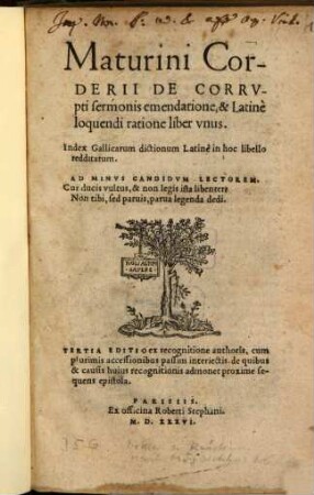 De corrupti Sermonis emendatione libellus