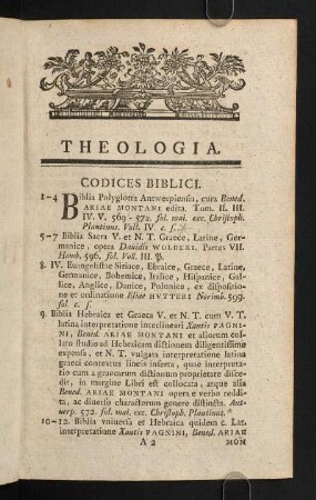 3-19, Codices Biblici - Apparatus Biblicus