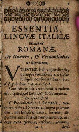 Essentia linguae Italicae moderne Romanae
