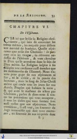 Chap. VI. De l’Espérance.