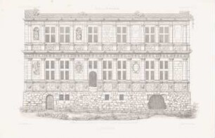 Hauptschloss, Friedewald: Ansicht (aus: Atlas zur Zeitschrift für Bauwesen, hrsg. v. L.v.Tiedemann, Jg. 33, 1883)