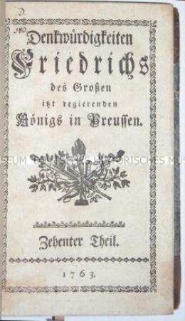 Zeitgenössische Biografie über Friedrich den Großen