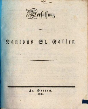Verfassung des Kantons St. Gallen