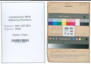 Entnazifizierung Franz Ewers , geb. 21.01.1904 (Postschaffner)