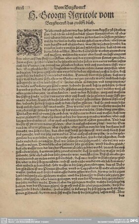H. Georgii Agricole vom Bergkwerck/ das zwölfft buch.