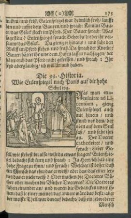 Die 93. Historia. Wie Eulenspiegel nach Paris auf die hohe Schul zog