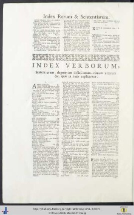 Index Verborum, Sententiarum, Dogmatum difficiliorum, et rituum veterum quae in notis explicantur.