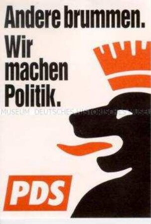 Aufkleber der PDS zur Wahl des Berliner Abgeordnetenhauses 1995