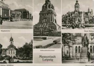 Messestadt Leipzig: Hauptbahnhof, Neues Rathaus, Gohliser Schlößchen, Völkerschlachtdenkmal, Bachdenkmal
