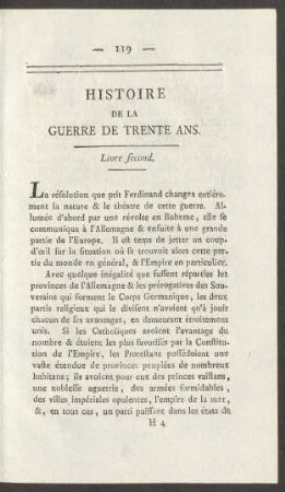 Histoire De La Guerre De Trente Ans. Livre second.