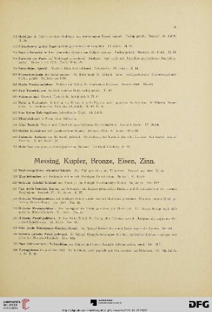 Messing, Kupfer, Bronze, Eisen, Zinn (Nr. 218-265)